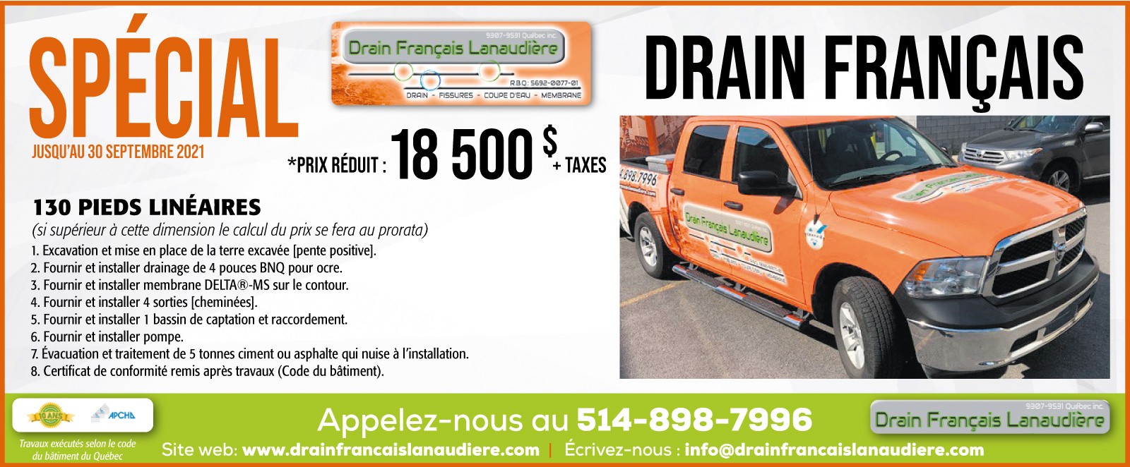 Promotion septembre 2021 - Système de drainage complet