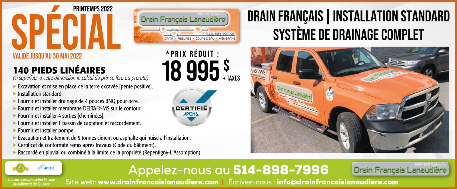Promotion printemps 2022 - Système de drainage complet